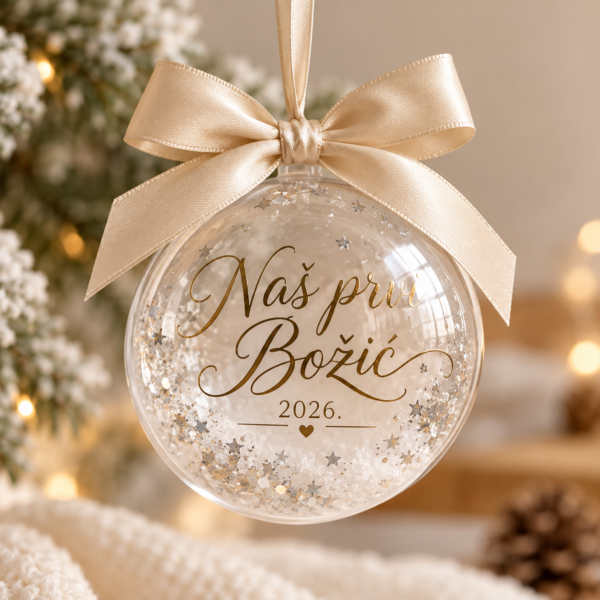 Božićna kuglica s natpisom