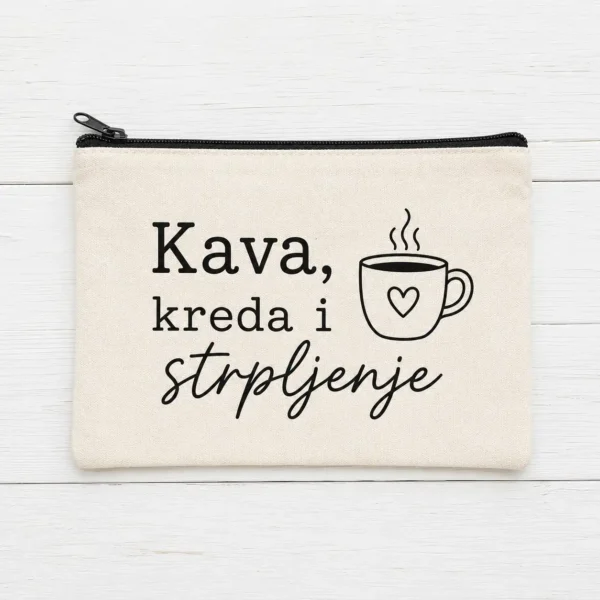 Kozmetička torbica Kava,kreda i strpljenje