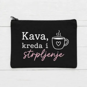Kozmetička torbica Kava,kreda i strpljenje – slika 2